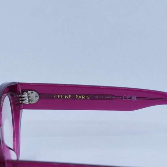 🕶️ New Celine CL50132I 081 Eyeglasses - Transparent Cherry Frame - Picture 6 of 10